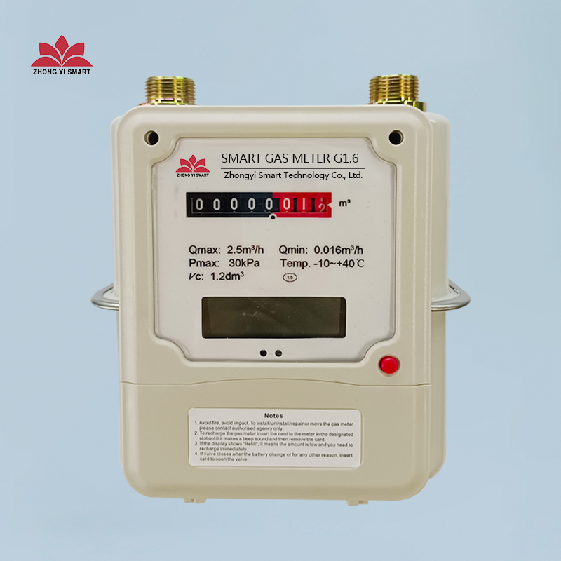 Domestic membrane gas meter with steel shell