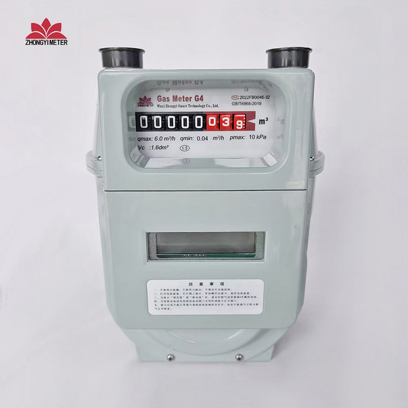 Domestic diaphragm gas meter with aluminum shell