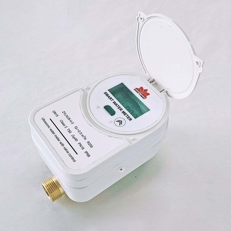 Ultrasonic valve control water meter