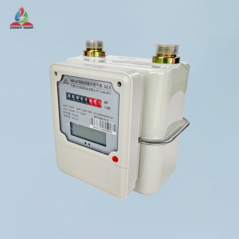 Domestic membrane gas meter with steel shell